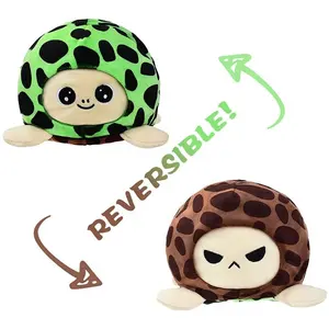 Peluche de pulpo reversible para niños, juguete de felpa de animales, tortuga kawaii, producto divertido, venta al por mayor