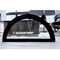 Ventanas Arqueadas de Aluminio Georgia para Interiores con Aletas de Fijación, Diseño de Doble Acristalamiento NFRC, Ventanas Fijas Semicirculares para Casas