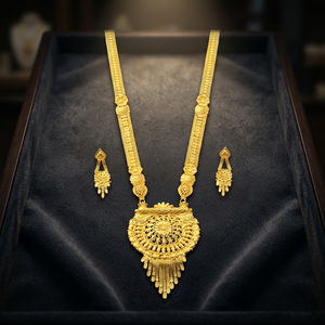 Wholesale Fashion 14K 18K 24K Micro Gold Long Jewelry Set, Brass Micro Forming Long Necklaces, Floral Design Long Necklaces Set. - Product Image 3