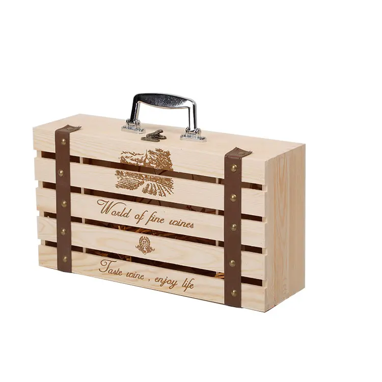 Caixa organizadora de madeira para embalagens de vinho, embalagem de vinho personalizada sem acabamento usado, organizador de caixa de armazenamento antigo quadrada de madeira para presente de artesanato