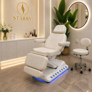 Table de massage électrique moderne pliable pour soins du visage avec dossier et repose-jambes réglables pour salon, spa, hôtel et atelier - Product Image 5
