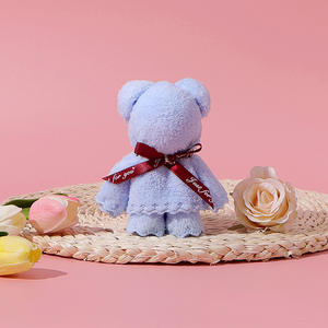 Acara Pembukaan Handuk Bayi Beruang Teddy Souvenir Bulu Karang Hadiah Kecil Warna Solid Hadiah untuk Siswa dan Hadiah Pernikahan - Product Image 2