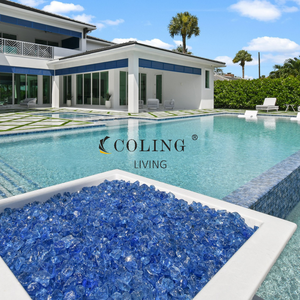 Vidrio Templado Reflectante Azul Cobalto <span class=keywords><strong>de</strong></span> 10 Libras y 1/2 Pulgada para <span class=keywords><strong>Chimenea</strong></span>, Brasero, Mesa <span class=keywords><strong>de</strong></span> Brasero para Exteriores, Gas Natural - Product Image 2