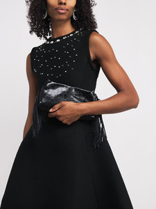 Ensemble robe cardigan en tricot pour femme, coupe régulière française, orné de strass, au-dessus du genou, court, uni, élégant, robe de soirée - Product Image 4