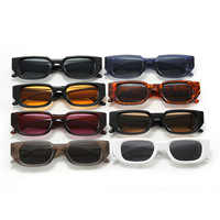2024 nouveautés en plastique rectangle mode lunettes de soleil uv 400 logo personnalisé large temple lunettes de soleil pour femmes hommes