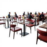 Chaise de restaurant moderne avec assise et dossier rembourrés, pieds en bois massif, chaise de salle à manger pour café, hôtel, bistrot
