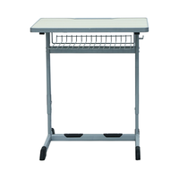 Bureau d'étudiant simple à pied en T, mobilier scolaire moderne en MDF pour étudiant