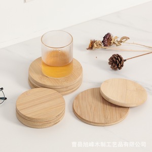 Posavasos redondos de bambú y madera, alfombrillas aislantes del calor, manteles individuales, alfombrillas para tazas de té, manteles individuales de madera antiescaldantes, estilo nórdico minimalista - Product Image 3