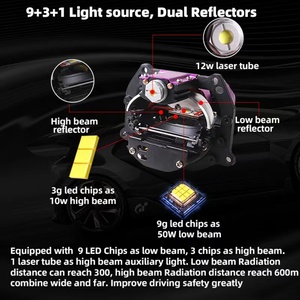 Vietnam USA Hot Sale 3 Inch L70 Bi LED Laser <b>Projector</b> Lens Headlight 54w 72w Carbon Fiber Shroud High Quality Automotive <b>Lights</b> - Product Image 6