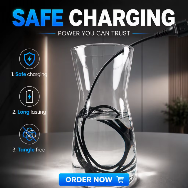 Underwater Test Safe Charging USB Cable Heavy Duty Waterproof Anti Tangle Long Lifespan Charger Data Wire
