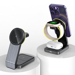 10W 15W <span class=keywords><strong>chargeur</strong></span> sans fil rapide QC3.0 <span class=keywords><strong>chargeur</strong></span> à <span class=keywords><strong>induction</strong></span> magnétique 3-en-1 pour iPhone 14 13 12 et pour AirPods IWatch - Product Image 3