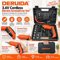 DERUIDA Perceuse-visseuse sans fil rechargeable 3,6 V, outil électrique portable multifonction pour le perçage du bois