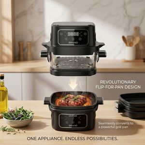 Friteuse à air en verre borosilicate de haute qualité 4L+2.5L, visible, sans huile, 1500W, avec mode cuisson à retourner, four à air chaud sain, vente en gros - Product Image 4