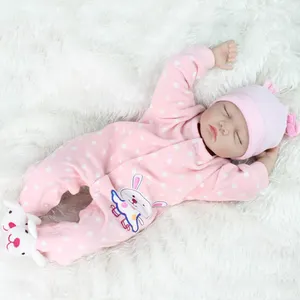 Wholesales Lifelike Reborn Baby Dolls Hot Sale 55cm Cute Silicone Dolls With Clothes Accessories Baby Sleeping Toys