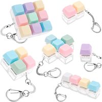 Porte-clés de clavier anti-stress en plastique ABS acrylique, avec interrupteur mécanique 4 touches en forme de tête de chat personnalisée, jouet sensoriel, cadeau