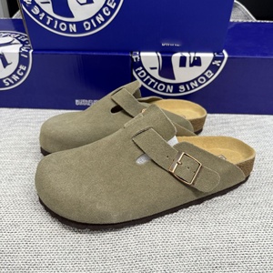 High Quality Germany Birkentocks Outdoor Flat Sandal Mule <b>Clog</b> Leather Suede Cork Foot Bed Solid <b>Clog</b> Birkentocks - Product Image 4