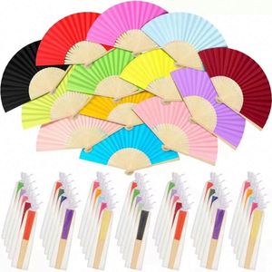 Colorful Cheap Chinese <b>Personalised</b> Paper Fabric Bamboo Wooden Folding Fan - Product Image 2