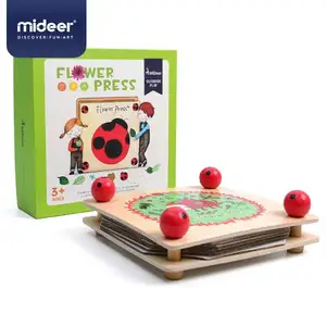 MD0071 MiDeer çocuk çiçek ve yaprak basın doğa zanaat mutlu zaman ahşap sanat açık oyun öğrenme eğitici çocuk için oyuncak hediye
