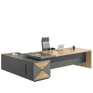 Furnitur papan ramah lingkungan, E1 grade, meja bos, Meja modern dan minimalis