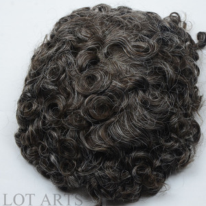 Perruque en cheveux humains en stock pour la vente en gros, avec dentelle suisse complète et mèches grises - Product Image 2