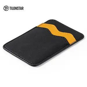 Phone Case Card Holder 3M Adhesive Stick On ID Credit Card Wallet Phone Case Real Leather Pouch Sleeve Pocket