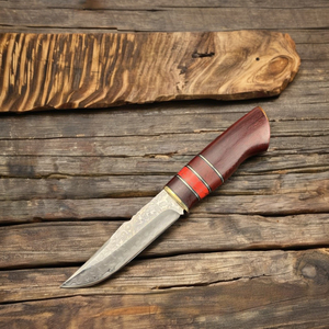 <span class=keywords><strong>Couteau</strong></span> de camping en acier de Damas pour la légitime défense <span class=keywords><strong>avec</strong></span> manche en bois de santal rouge et turquoise, lame fixe, <span class=keywords><strong>couteau</strong></span> de survie en plein air, <span class=keywords><strong>couteau</strong></span> de chasse - Product Image 4