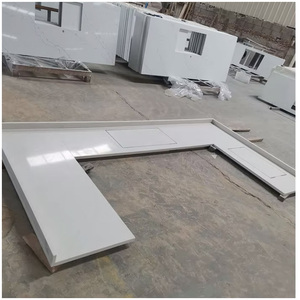 Comptoirs de cuisine et de salle de bain en quartz artificiel blanc neige - Projets écologiques à grande échelle pour les maisons et les manoirs - Product Image 6