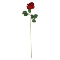 Bunga simulasi tinggi buatan mawar tunggal merah klasik untuk Hari Ibu hadiah Natal Valentine istri pacar
