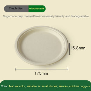 Platos de almuerzo desechables biodegradables, contenedor de alimentos, plato de papel desechable de 9 pulgadas, platos de 3 compartimentos - Product Image 5