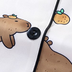 Pigiama da Donna Morbido con Stampa, Completo Loungewear con Maglietta a Maniche Corte e Pantaloni con Tasche - Vendita all'Ingrosso - Product Image 2