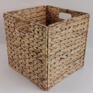 Panier de rangement en osier carré pliable, organisateur de vêtements, couleur naturelle, panier à linge pour chambre, solution de rangement domestique - Product Image 4