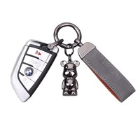 Porte-clés en cuir PU, ours violent créatif, pendentif 3D pour clés de voiture, porte-clés de voiture pour couple garçon-fille