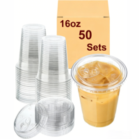 Gobelets jetables transparents personnalisés LONGWORLD avec logo pour café glacé et smoothies, avec couvercles, 16 oz, robustes et de qualité alimentaire, pour les boissons froides de mariage