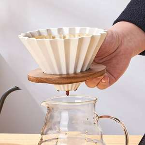 M ถ้วยกรองกาแฟแบบใช้มือถือ, ถ้วยกรองแบบพับกระดาษเซรามิกแบบใช้ซ้ำได้กรวยที่กรองแบบแข็งทำความสะอาดง่าย - Product Image 1