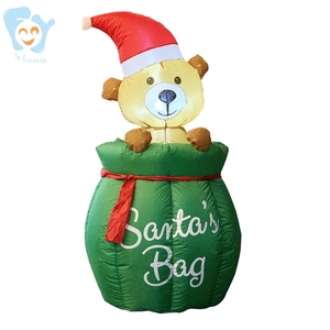 3,5ft 1M Chiếu Sáng Sân Cỏ Thấp Thổi Lên Ngoài Trời Vui Giáng Sinh Gummy Bear Inflatable - Product Image 1