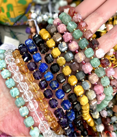 Perles en pierre gemme naturelle 8*8mm facettées en forme de cube, fil de 38cm, cristal de guérison, agate coupée en forme de cube de sucre, perles en vrac pour bijoux faits main DIY