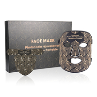 Masque facial portable à lumière rouge à prix d'usine, 7 couleurs + thérapie photonique infrarouge, alimenté par USB, en silicone