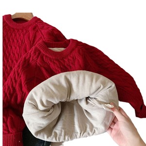 Child Star Circle Childrens Sweater 2025 Winter Retro Cable Knit Round Neck Pullover Warm Knitwear For Girls - Product Image 5