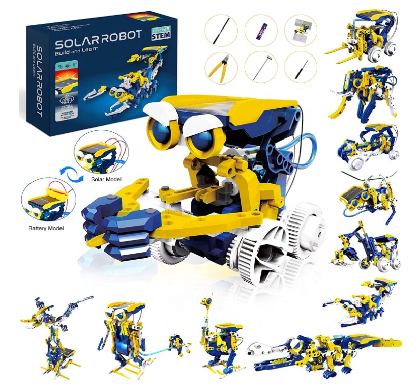 11-в-1 игрушка-робот, Солнечный робот игрушка детская стволовых науки Набор строительных блоков сборка "сделай сам" Обучающие игрушки с солнечной энергией для детей