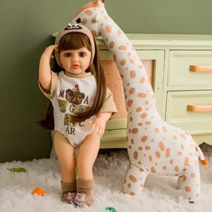 Poupées Bébé <span class=keywords><strong>Reborn</strong></span> en Silicone de 55 cm, Collection <span class=keywords><strong>Boutique</strong></span> de Mode, Offre Spéciale, Poupée Bébé <span class=keywords><strong>Reborn</strong></span> Entièrement en Silicone Souple de 22 Pouces avec Cheveux Longs - Product Image 4