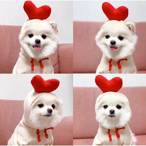 Sudadera con capucha Shine And Shine para perros con gorro de corazón, para perros pequeños y medianos, ropa cómoda para mascotas para todas las estaciones, estilo festivo - Product Image 4
