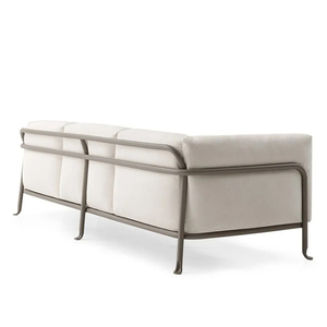 Moderno patio jardín muebles de exterior para todo tipo de clima sofá de <span class=keywords><strong>metal</strong></span> al aire libre marco de aluminio 3 asientos sofá Hotel piscina jardín sofá - Product Image 4