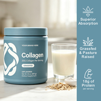 Poudre de peptides de collagène multi-sources OEM, supplément de collagène personnalisé sous marque privée pour la beauté de la peau, des cheveux et des ongles, vente en gros