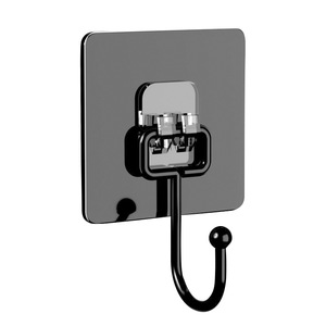Matte Black <b>Adhesive</b> <b>Hooks</b> 3-5kg Load Capacity No Drilling Kitchen Bathroom Storage Single <b>Hook</b> Acrylic Material - Product Image 5
