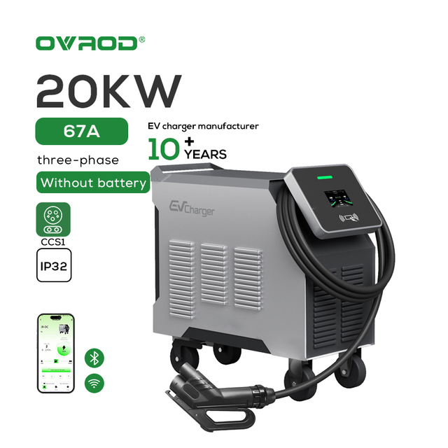 Ovrod New Product Portable Movable Ccs1 20kw Dc Fast Home Ev Charging Stations Mobile Dc Ev Charger for J1772 Charger