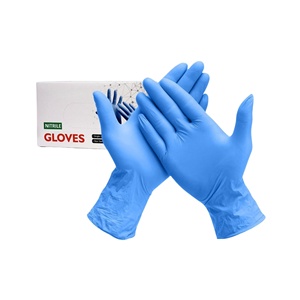 Gants de nitrile jetables sans poudre pour fabricants, gants d'examen en nitrile bleu sans poudre - Product Image 1