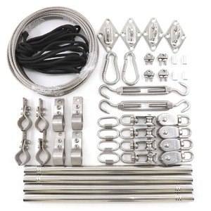 Trắng Không Thấm Nước Polyester Sóng Mặt Trời Vườn Làm Vườn <span class=keywords><strong>Net</strong></span> Kính Thiên Văn Có Thể Thu Vào Pergola Trượt <span class=keywords><strong>Net</strong></span> Với Tất Cả Các Phụ Kiện - Product Image 5