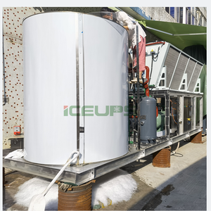 La macchina per il ghiaccio in scaglie di acqua di mare ICEUPS 25ton installa su isola per la lavorazione del pesce - Product Image 5