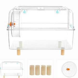 Casa Grande para Hámsteres, de Plástico PET, Rectangular, Transparente, con Accesorios para Cobayas, Animales Pequeños y Erizos - Product Image 6