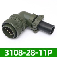 American Standard Aviation Plug MS3102A28-11P MS3108A28-11S incurvé 22 Core Connecteur étanche Produit de haute qualité